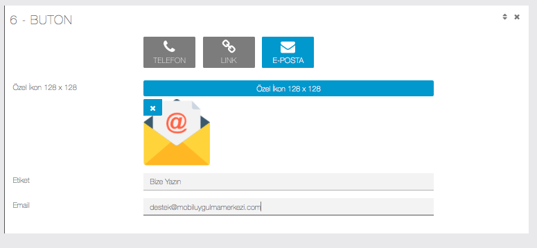 Mobil Uygulama Mail Adresi Eklemek